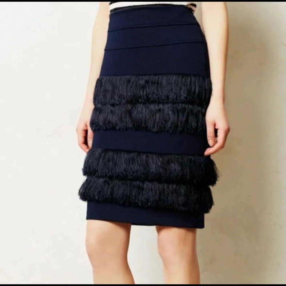 Navy blue Eva Franco Anthropologie pencil skirt